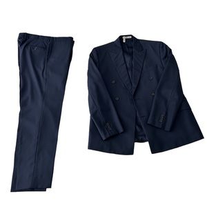 Joseph Abboud Mens blue double-breasted suit